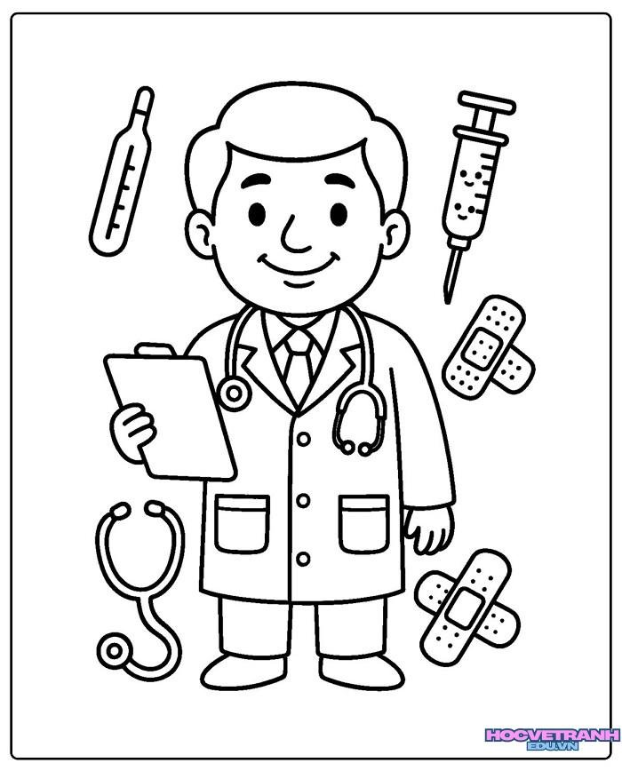 tranh tô màu chủ đề nghề nghiệp đẹp nhất