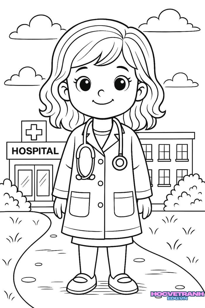 tranh tô màu chủ đề nghề nghiệp siêu đẹp