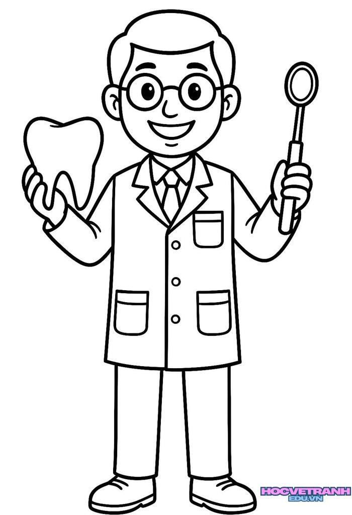 tranh tô màu chủ đề nghề nghiệp siêu xinh