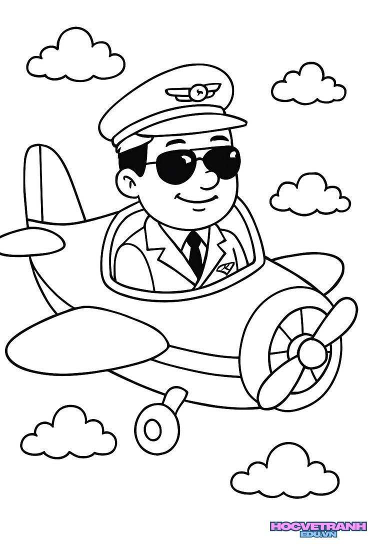 tranh tô màu chủ đề nghề phục vụ