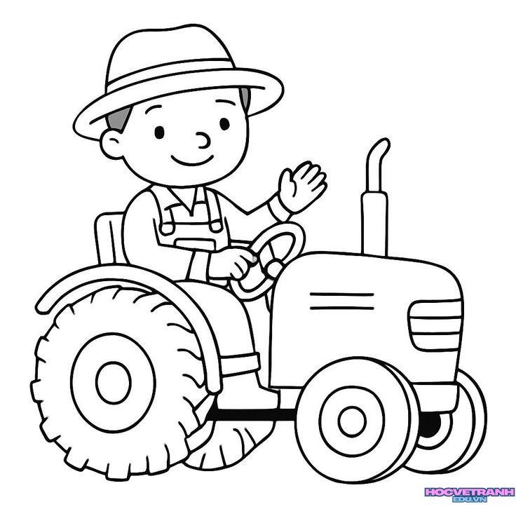 tranh tô màu chủ đề nghề tài xế