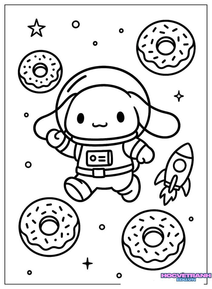 tranh tô màu cinnamoroll cực đẹp