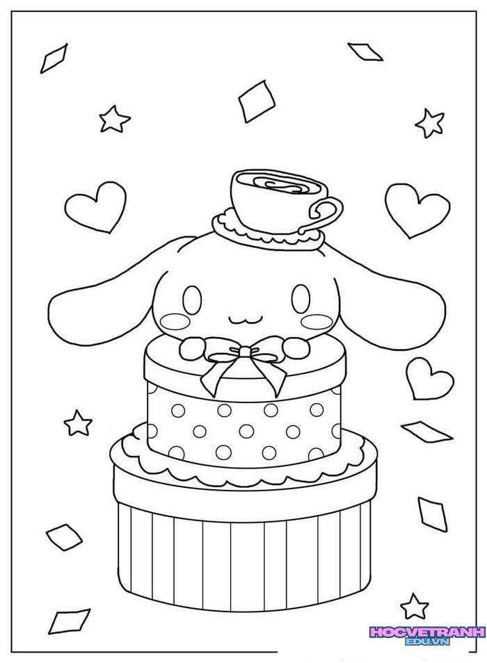 tranh tô màu cinnamoroll cute nhất