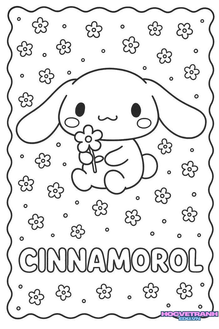 tranh tô màu cinnamoroll cute
