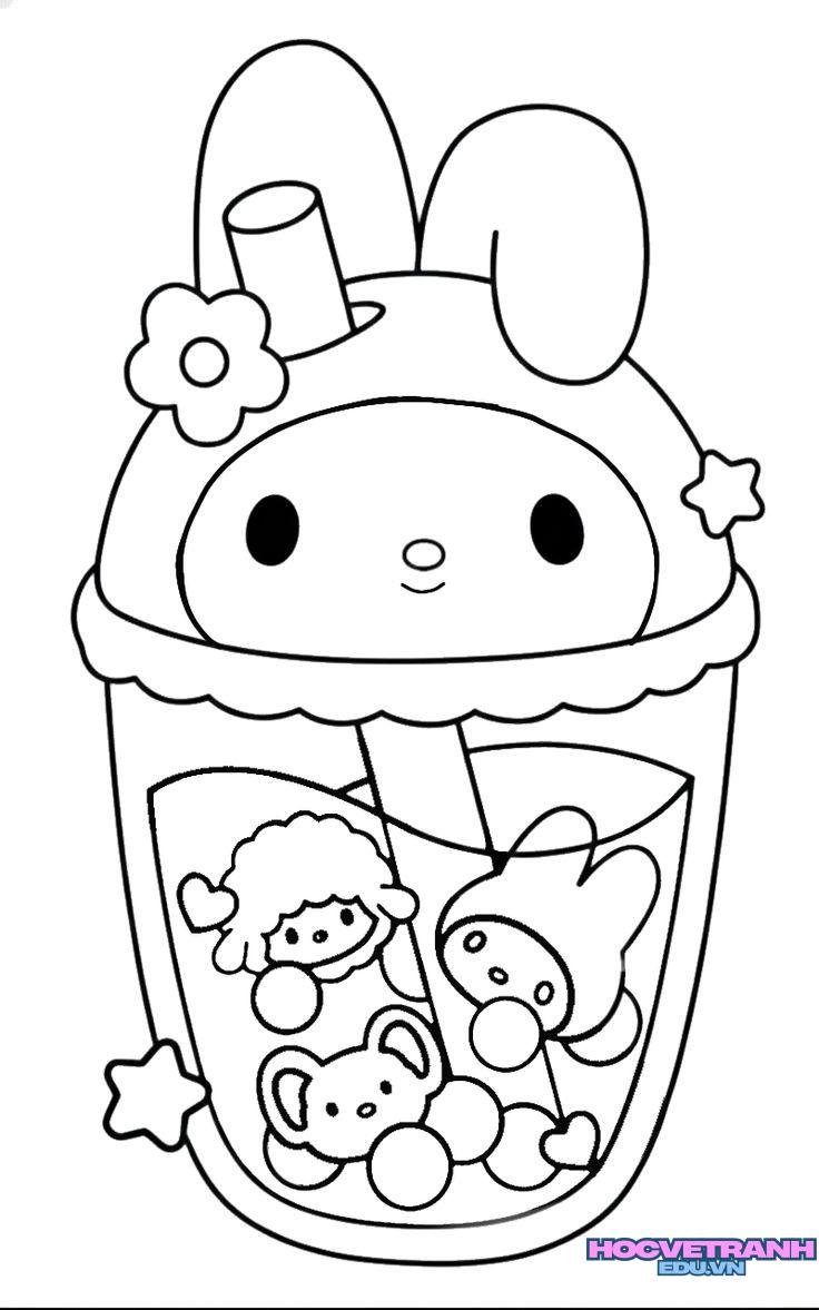 tranh tô màu cinnamoroll đáng yêu