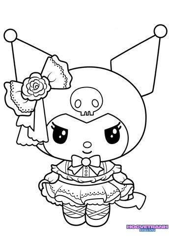 tranh tô màu cinnamoroll dễ vẽ