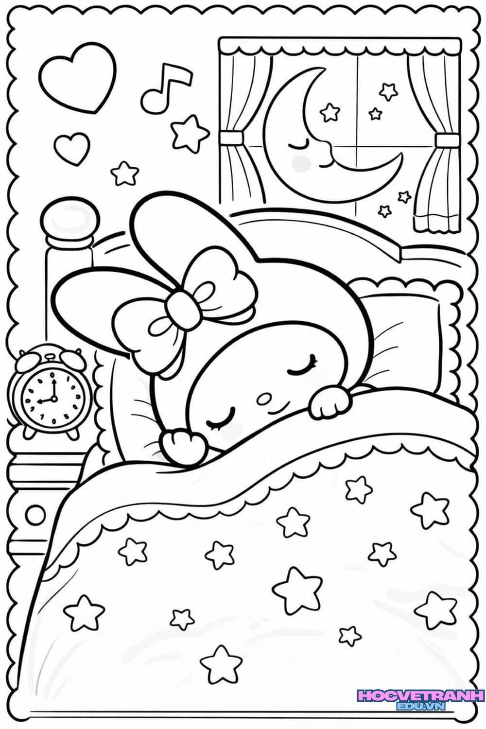 tranh tô màu cinnamoroll đơn giản