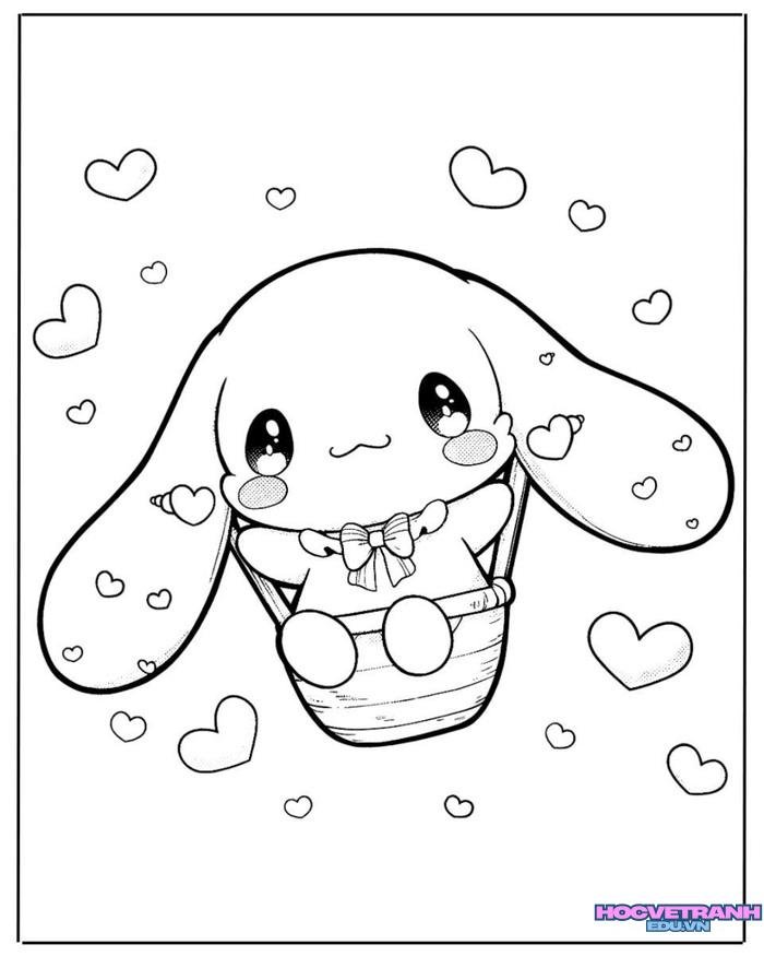 tranh tô màu cinnamoroll siêu xinh