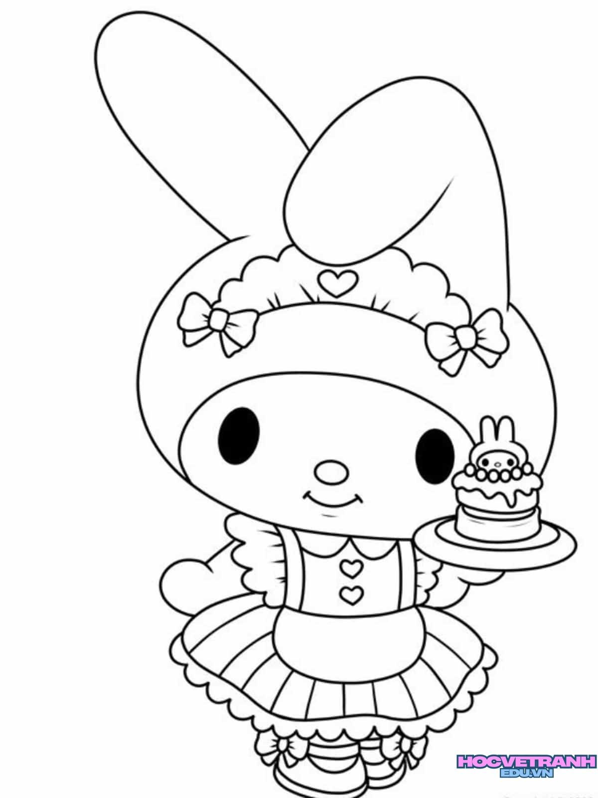 tranh tô màu cinnamoroll vui nhộn