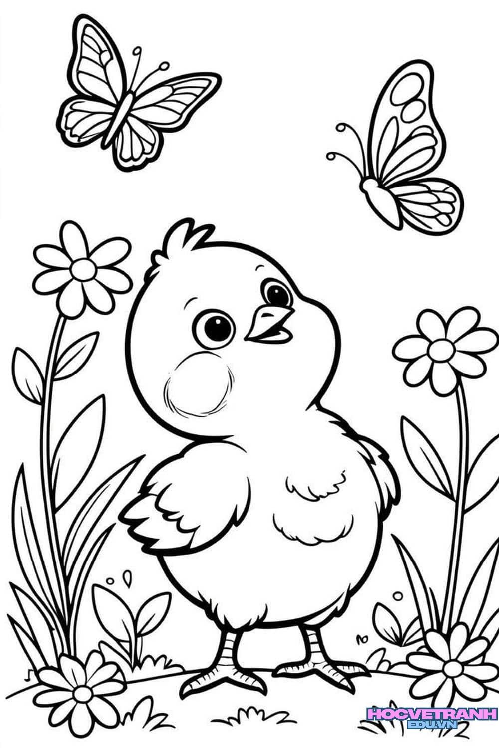 tranh tô màu con bướm bay