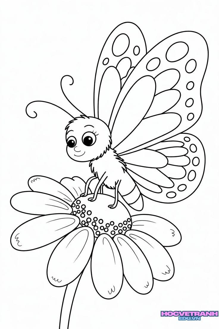 tranh tô màu con bướm đẹp