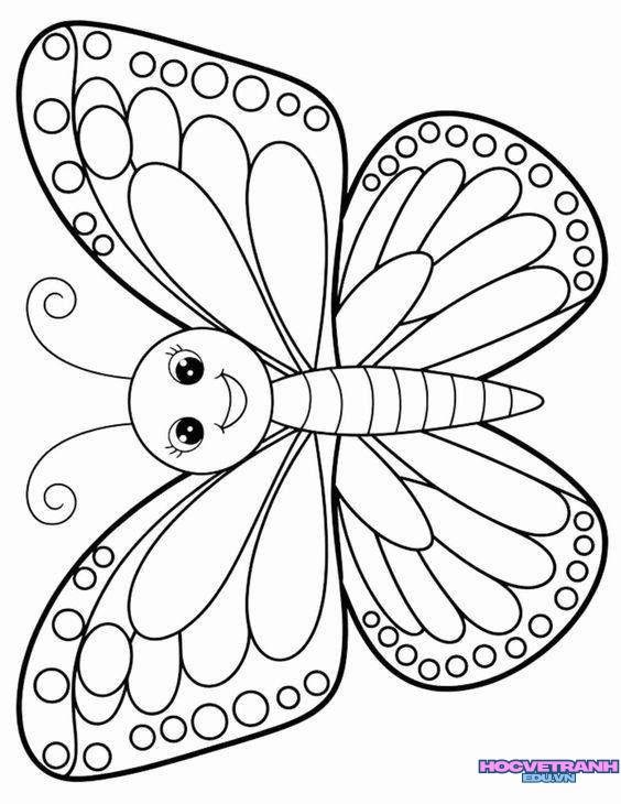 tranh tô màu con bướm đẹp xinh
