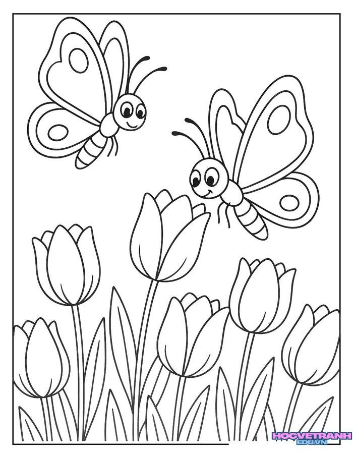 tranh tô màu con bướm đẹp