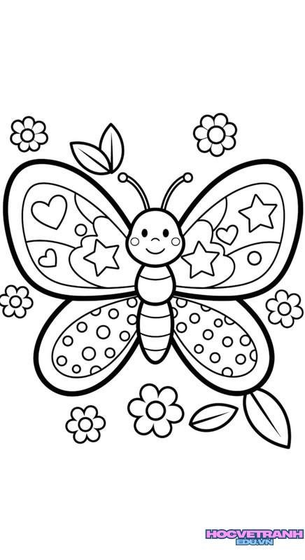 tranh tô màu con bướm đơn