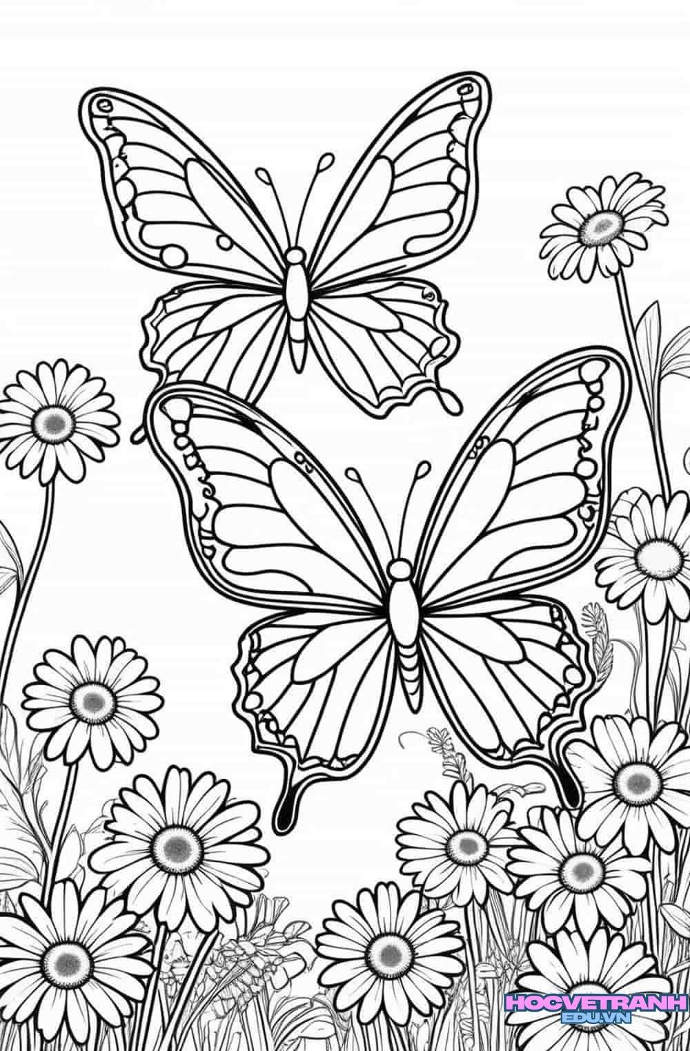 tranh tô màu con bướm nhỏ