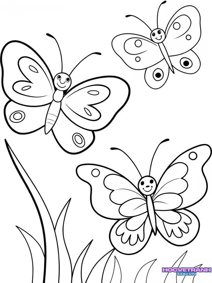 tranh tô màu con bướm xinh xỉu