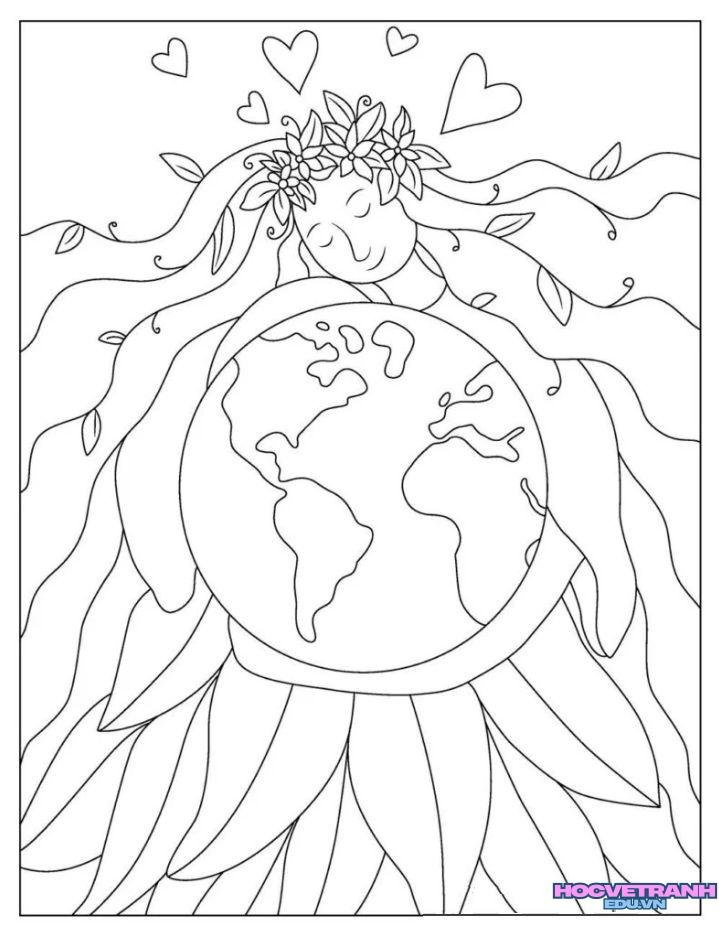 tranh tô màu giữ gìn trái đất