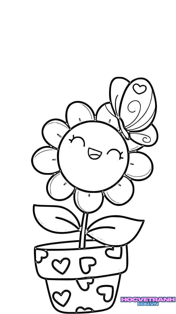 tranh tô màu hoa dễ