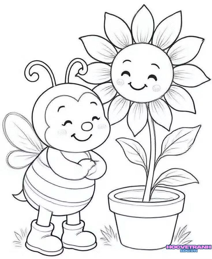 tranh tô màu hoa đẹp