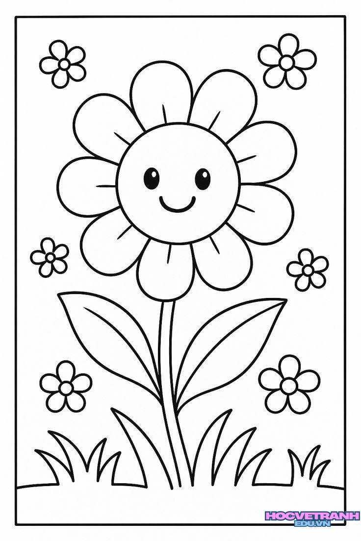 tranh tô màu hoa đơn