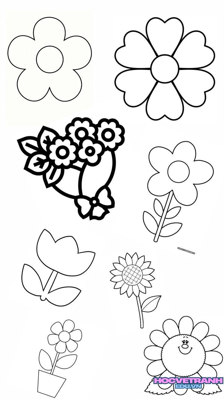 tranh tô màu hoa tươi