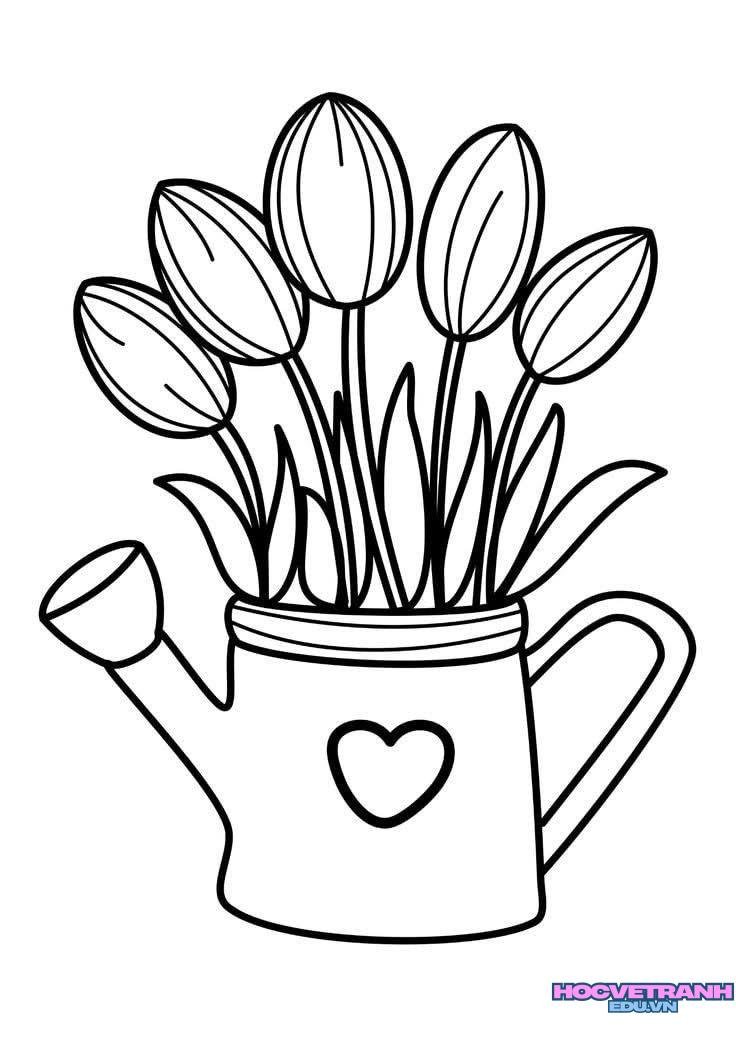 tranh tô màu hoa vui