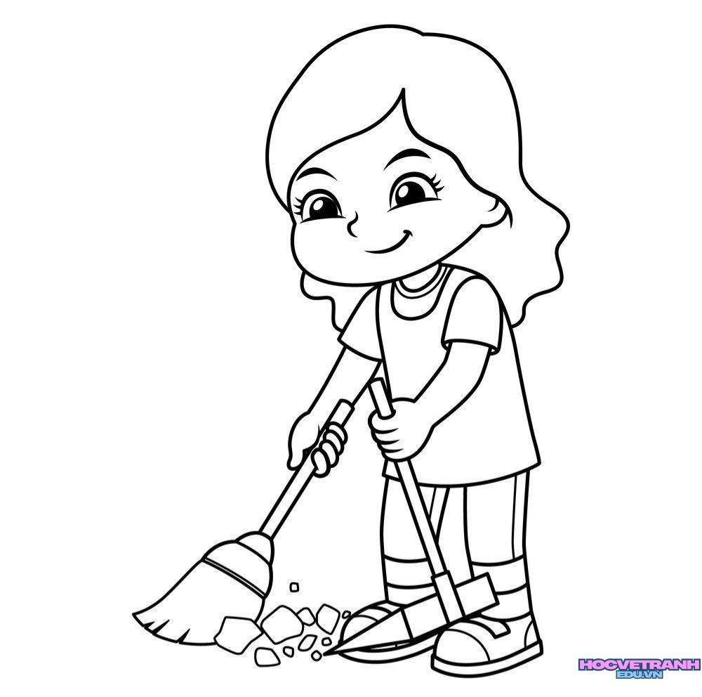 tranh tô màu môi trường sạch đẹp