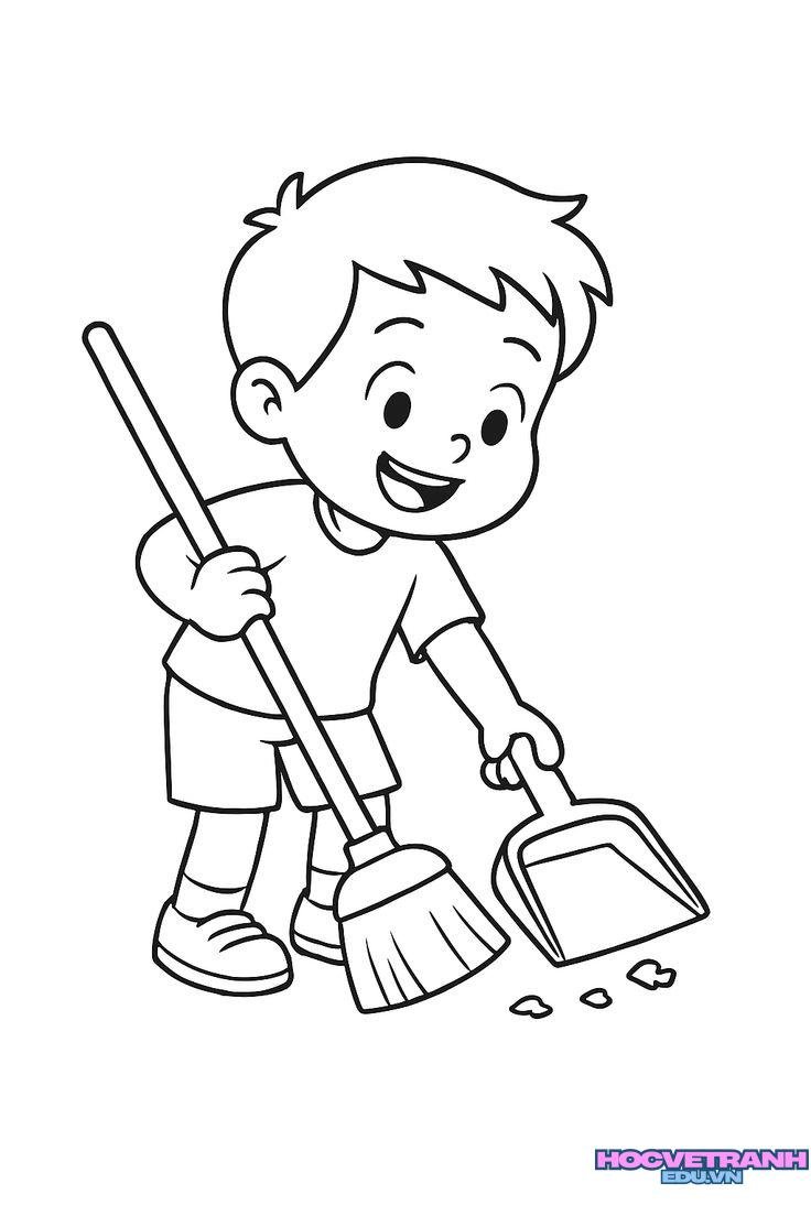 tranh tô màu môi trường xanh sạch