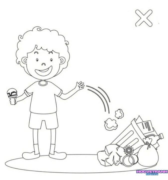 tranh tô màu môi trường xanh