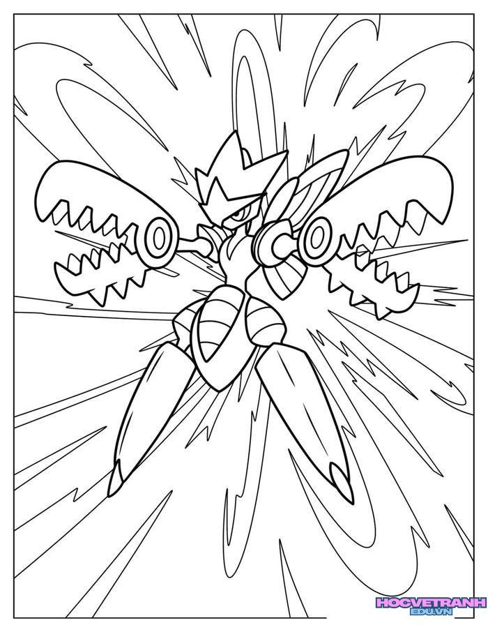 tranh tô màu pokemon mega 14