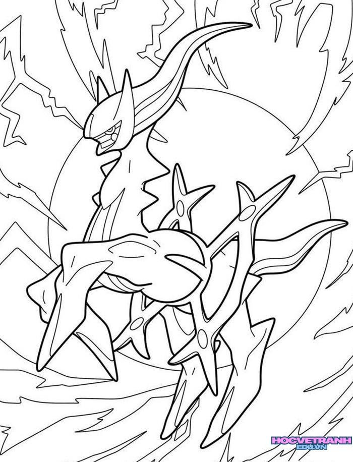 tranh tô màu pokemon mega 18