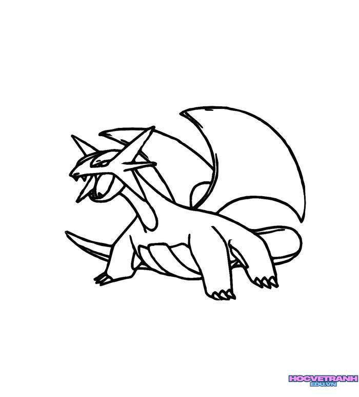 tranh tô màu pokemon mega 26