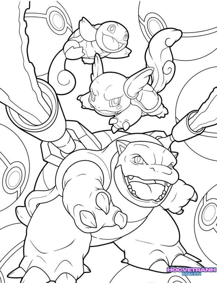 tranh tô màu pokemon mega 3