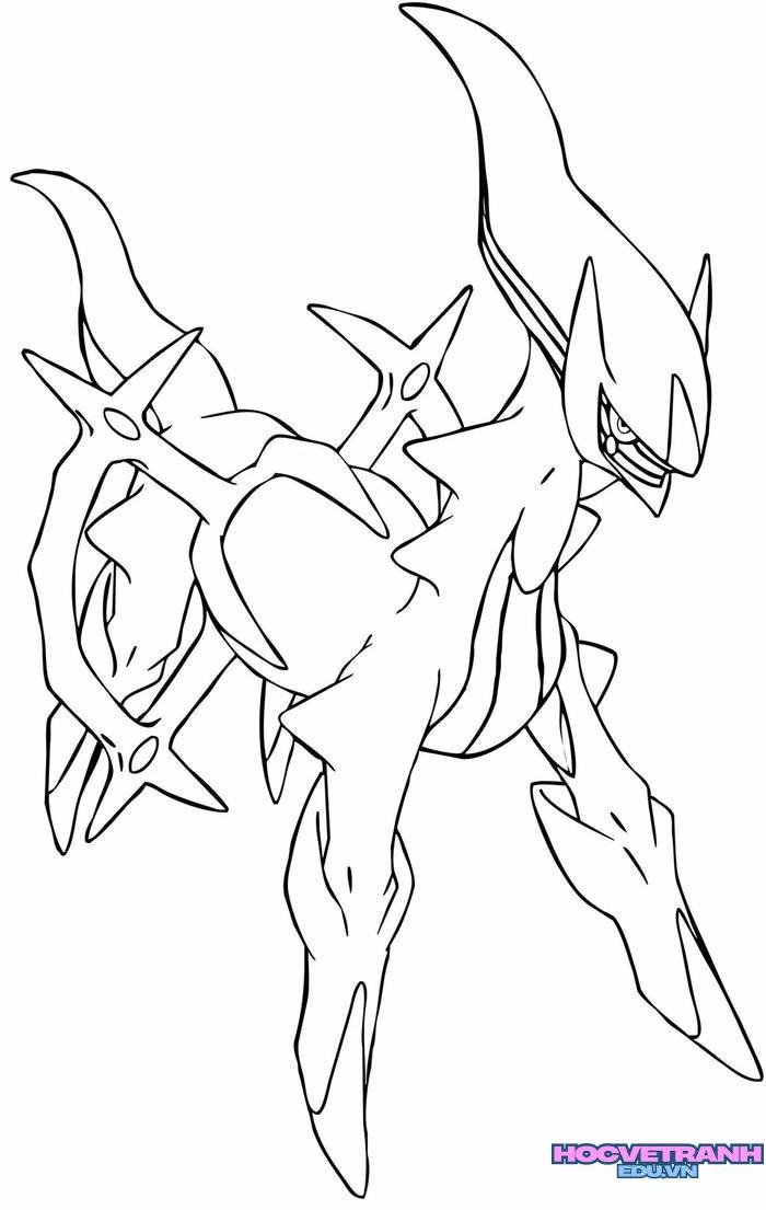 tranh tô màu pokemon mega 32