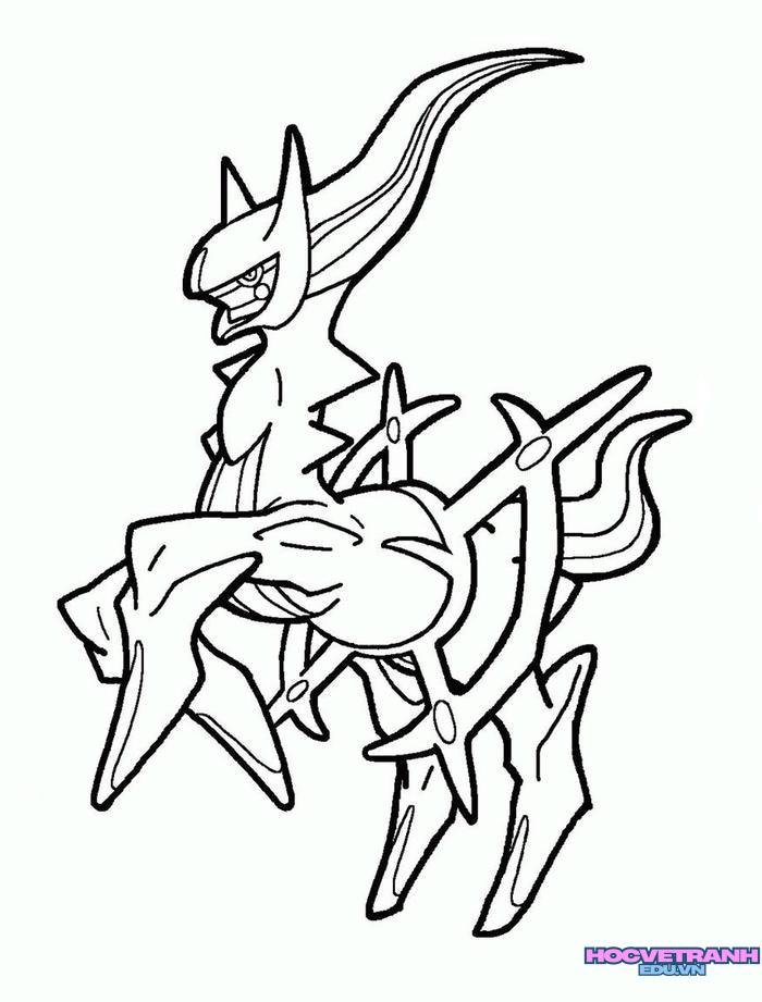 tranh tô màu pokemon mega 6