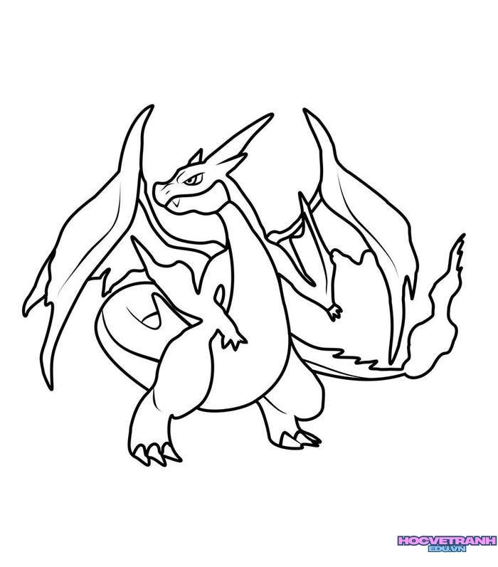 tranh tô màu pokemon mega 9