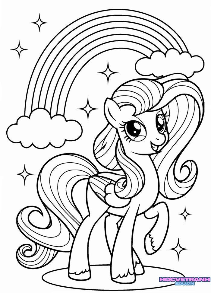 tranh tô màu pony 10