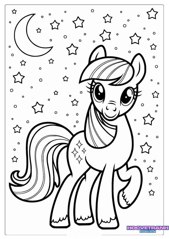 tranh tô màu pony 15