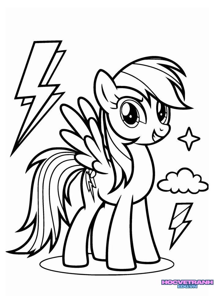 tranh tô màu pony 18