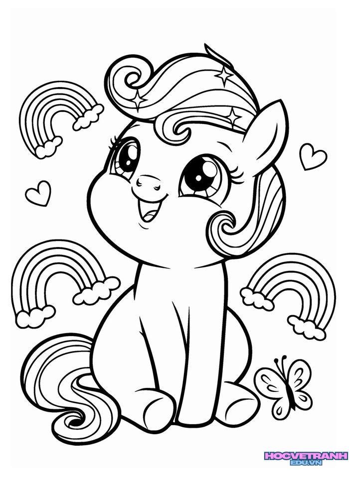 tranh tô màu pony 20