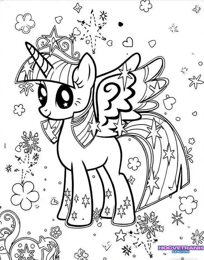 tranh tô màu pony 22