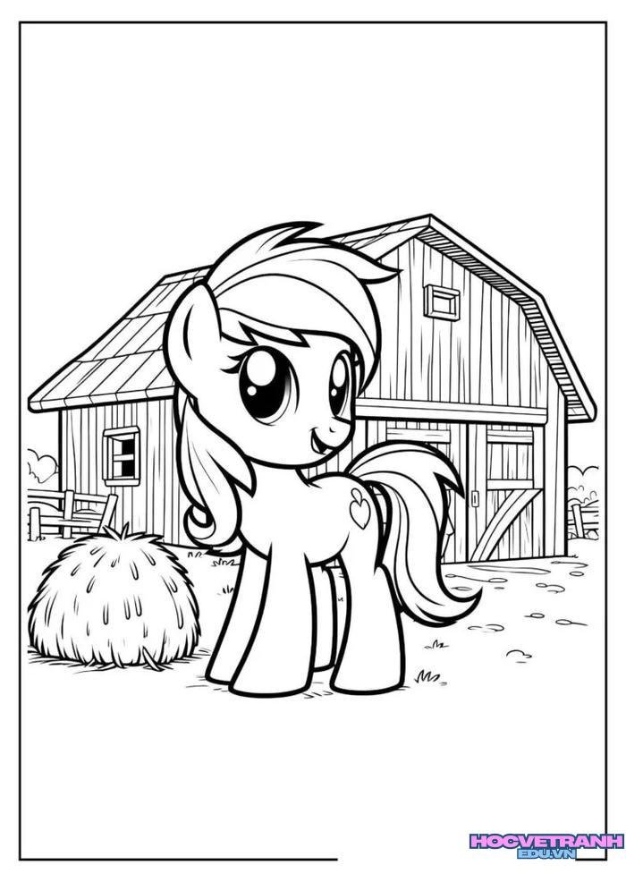 tranh tô màu pony 3
