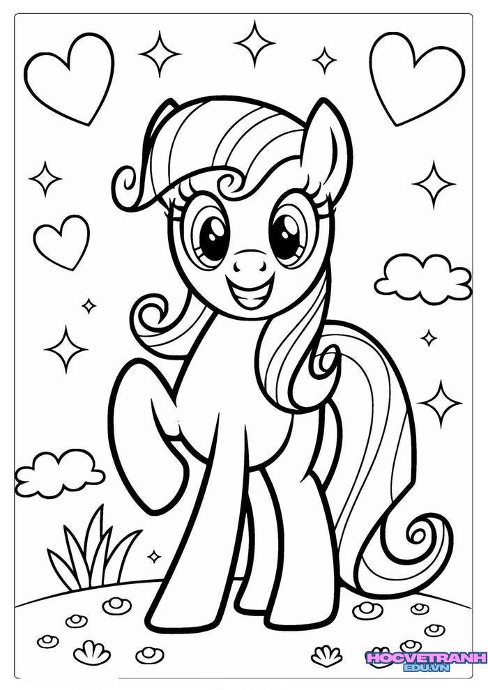 tranh tô màu pony 33