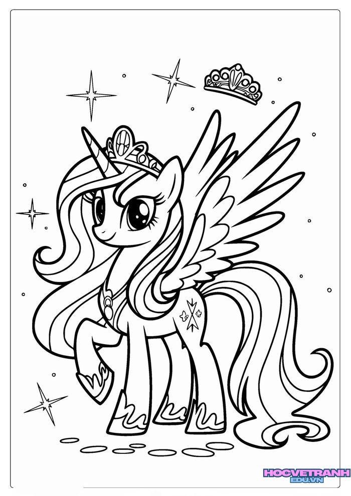tranh tô màu pony 4