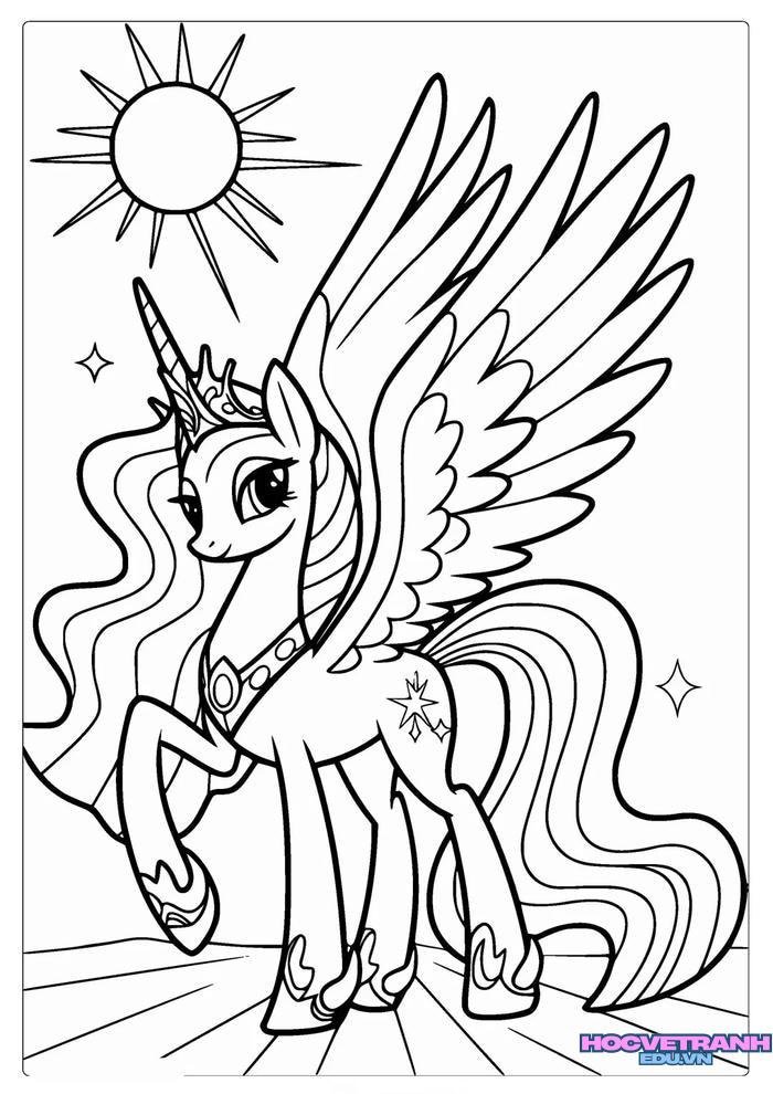 tranh tô màu pony 6