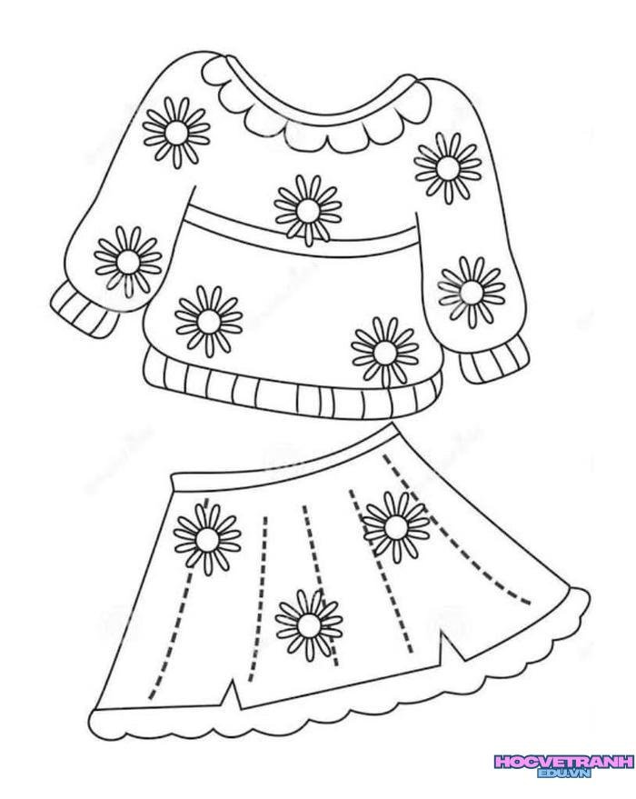 tranh tô màu quần áo bé trai bé gái 13