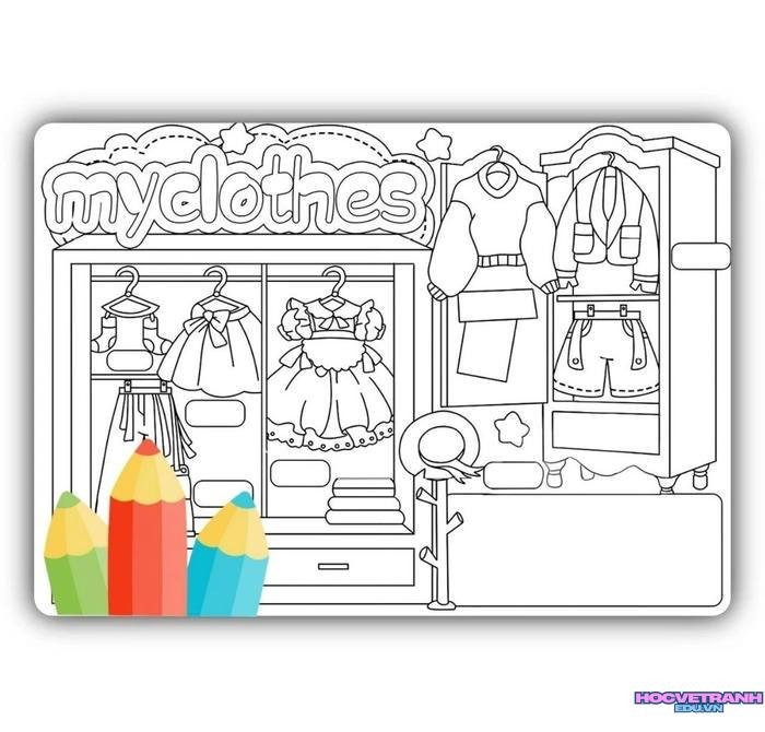 tranh tô màu quần áo bé trai bé gái 2