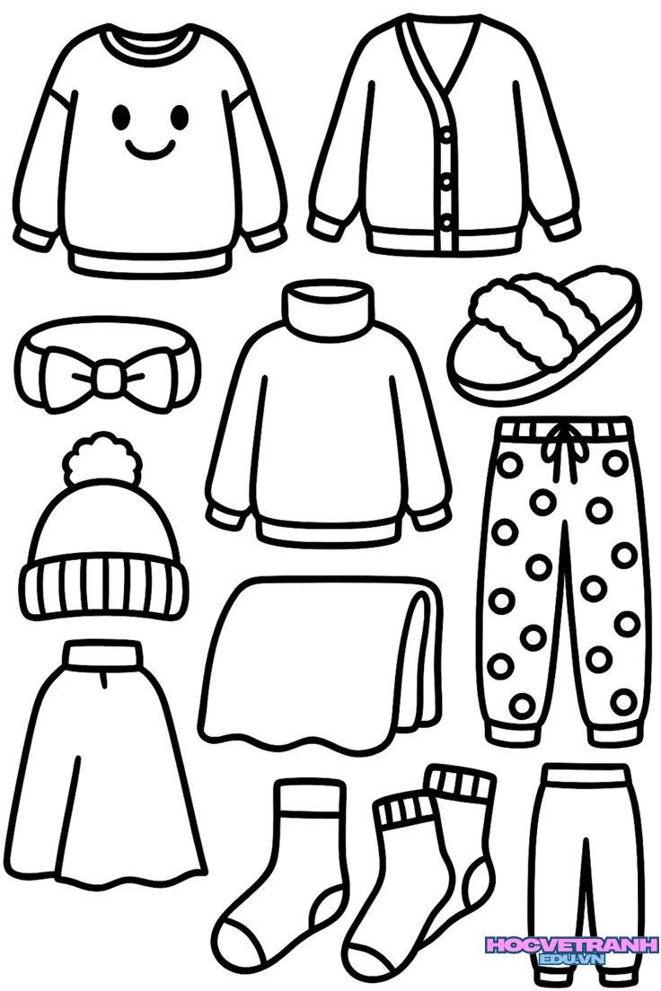 tranh tô màu quần áo bé trai bé gái 21