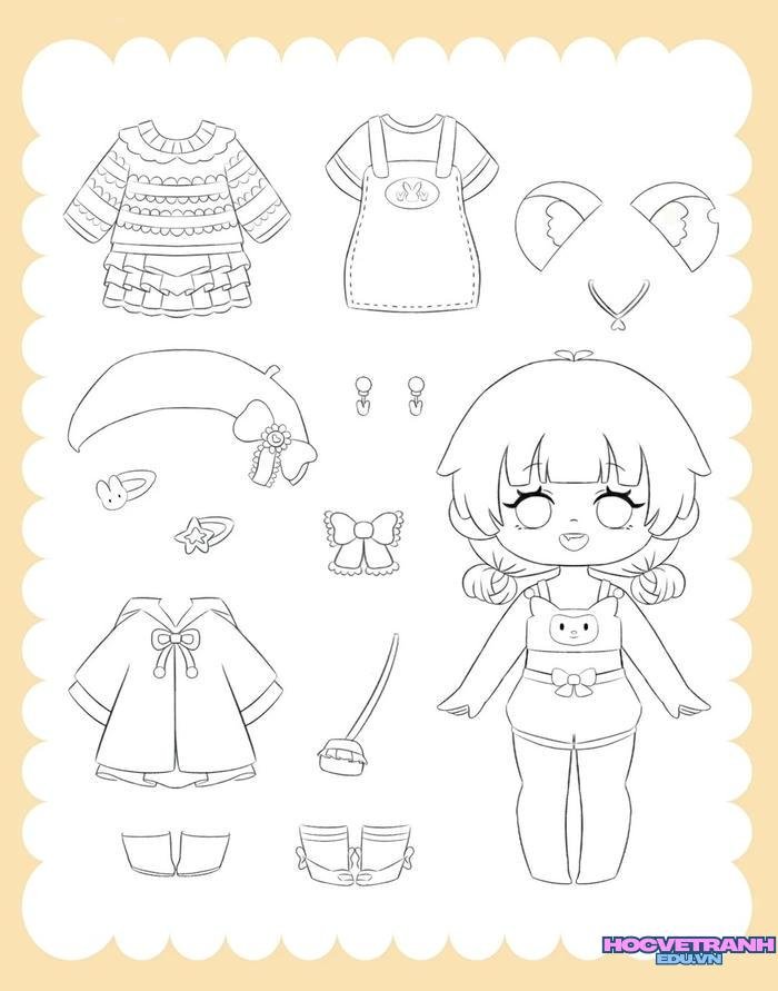 tranh tô màu quần áo bé trai bé gái 22