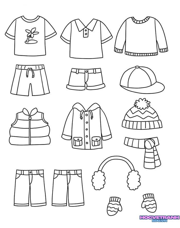 tranh tô màu quần áo bé trai bé gái 26